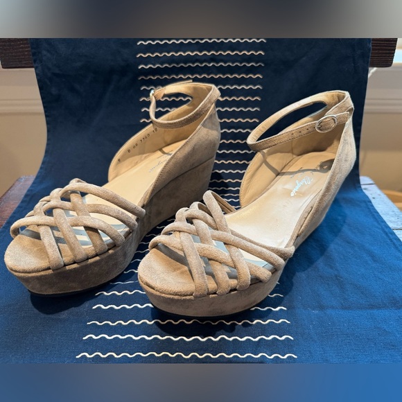 Robert Clergerie Suede Platform Wedge Shoes - Picture 1 of 9